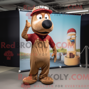 Mascot character of a Brown...