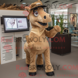 Mascot character of a Tan...