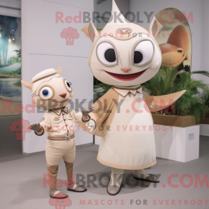 Maskotkarakter af en beige...