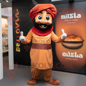 Olive Tikka Masala mascot costume character dressed with a Sweatshirt and Caps