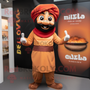Olive Tikka Masala mascot costume character dressed with a Sweatshirt and Caps