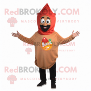 Olive Tikka Masala mascot costume character dressed with a Sweatshirt and Caps