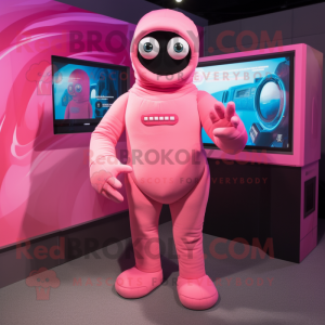 Pink Cyclops maskot kostume...