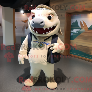 Mascot character of a Beige...
