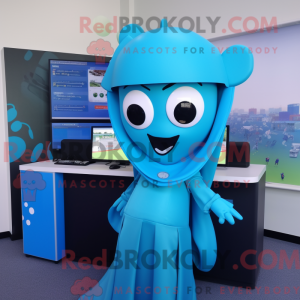 Mascot character of a Cyan...