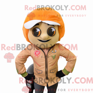 Maskotfigur af en Peach...