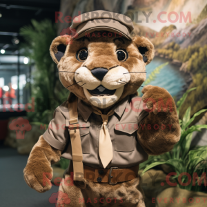 Mascot character of a Brown...