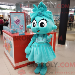 Mascot character of a Teal...