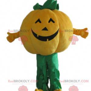 Mascotte di zucca gigante arancione e verde - Redbrokoly.com