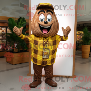 Maskot postava hnědého...