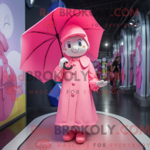 Maskotkarakter av en Pink...