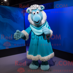 Mascot character of a Cyan...