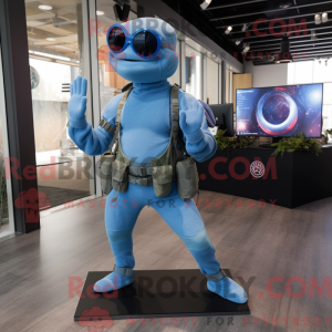Mascot character of a Blue...