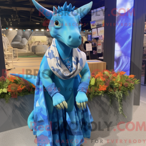 Maskottchen eines blauen...