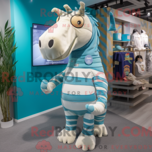 Mascot character of a Cyan...