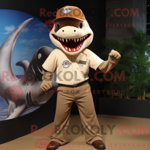 Mascot character of a Brown...
