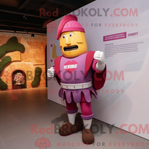 Maskotkarakter af en Pink...