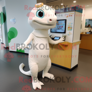 Maskotkarakter af en hvid...