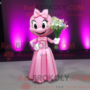 Maskottchenfigur eines rosa...