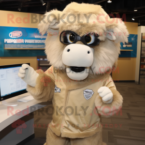 Beige Bison mascotte...