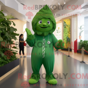 Maskot postava špenátu...
