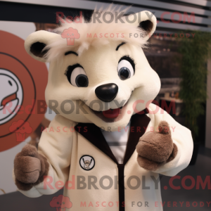 Maskotkarakter av en beżowy...