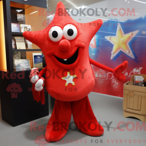 Mascottefiguur van een rode...