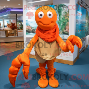 Maskotkarakter af en orange...