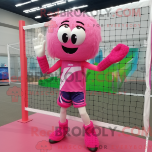 Mascot character of a Pink...
