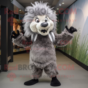 Grå Porcupine maskot kostym...