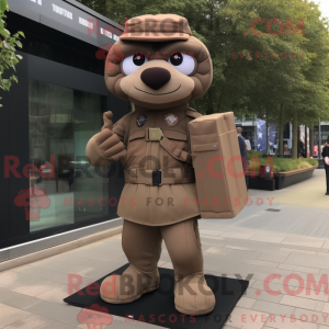 Maskot-karakter af en brun...