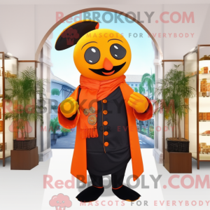 Maskotkarakter af en orange...