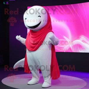 Magenta Beluga Whale maskot...