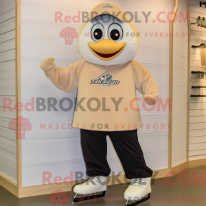 Maskotfigur af et beige par...