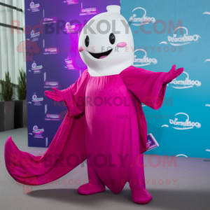 Magenta Beluga Whale maskot...