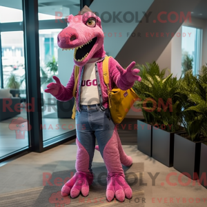 Mascot character of a Pink...