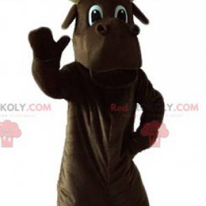 Large brown caribou mascot with large antlers - Redbrokoly.com