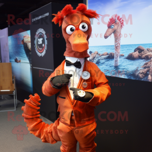 Rust Sea Horse maskot drakt...