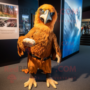 Rust Haast'S Eagle mascot costume character dressed with a Playsuit and Ties