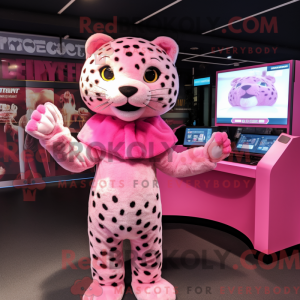 Máscara de cor rosa Jaguar...