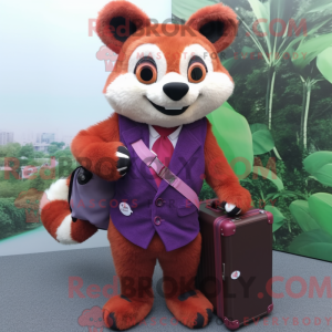 Maskot karakter af en lilla...