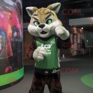 Groene Bobcat mascotte...