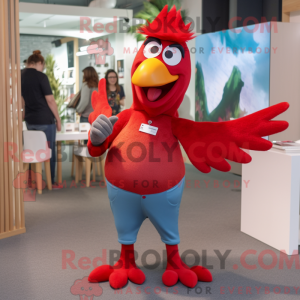 Maskot karakter av en rød...