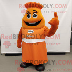 Maskotkarakter af en orange...
