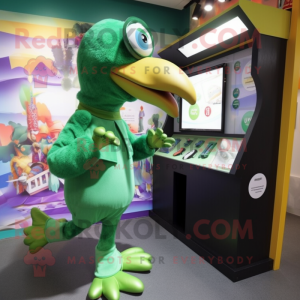 Groene Dodo Bird mascotte...