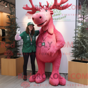 Maskottchen eines rosa...