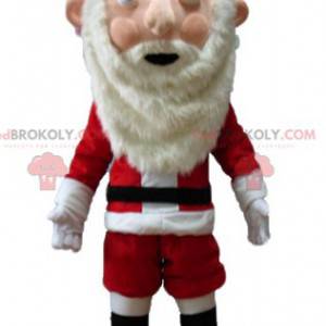 Mascote do Papai Noel com roupa tradicional vermelha e branca -