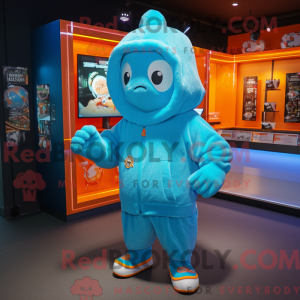 Mascot character of a Cyan...
