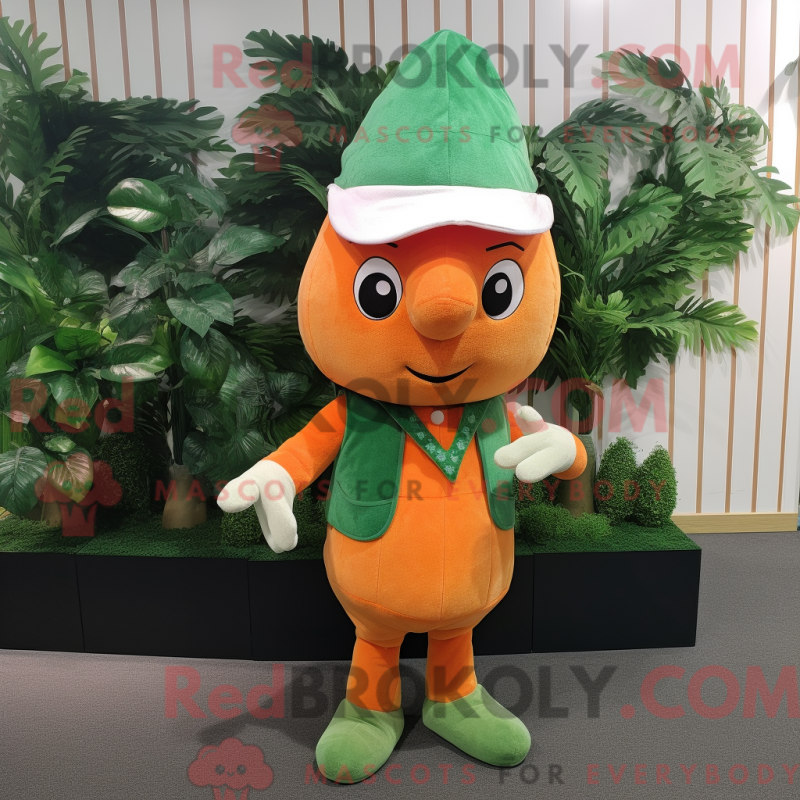 Fantasia de mascote de espinafre laranja com colete e gorros - Mascotes de espinafre - REBROKO_375824 - RedBrokoly.com