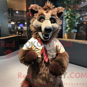 Mascot character of a Brown...